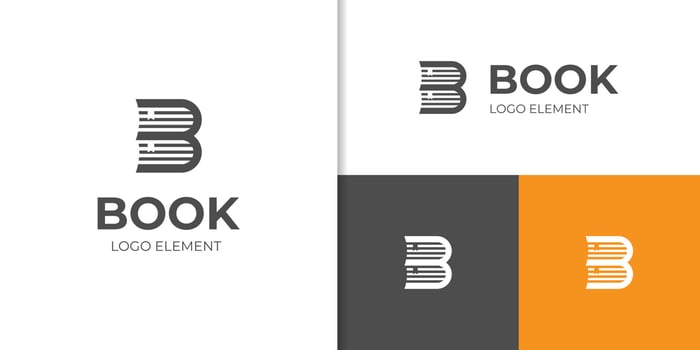 letter B book logotype icon design element. Book Store logo design template vector