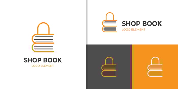 line book logotype icon design element for Book Store logo design template vector