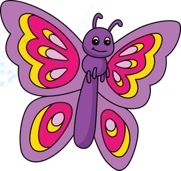 Spring Butterfly Cartoon Colored Clipart vector