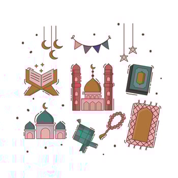 muslim worship ornament vector illustration