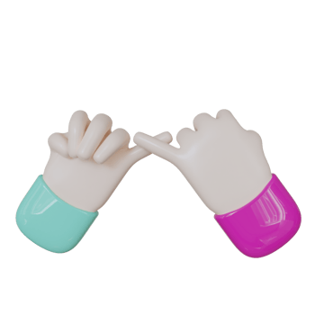 Hand Friendship Gesture on Transparent background 3d Illustration png