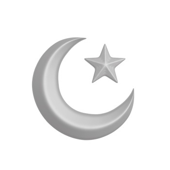 Moon Ramadan eid al fitr on Transparent Background 3d illustration png