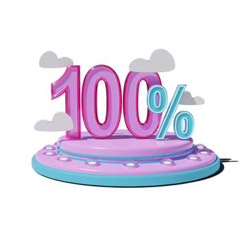 Discount 100 Percent on Transparent background 3d illustration png