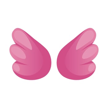 Cute pink baby little wings. Angel wings for children, kids. Baby shower invitation. It's a girl. Hello baby celebration, holiday, event. Banner, flyer. Cartoon vector