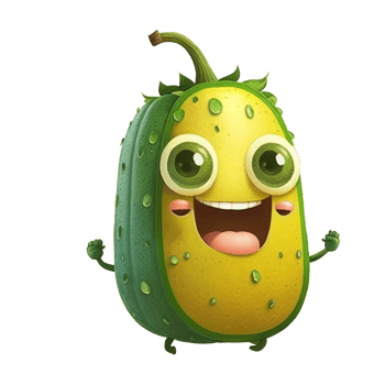 cute happy zucchini character . AI Generated png