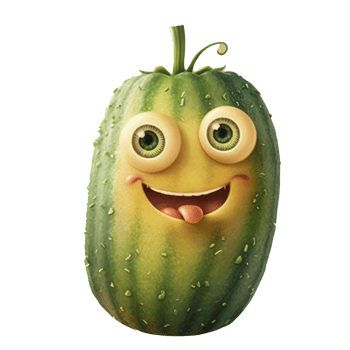 cute happy zucchini character . AI Generated png
