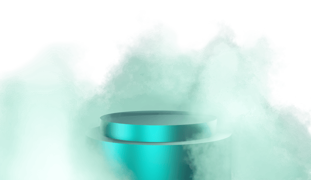 Podium product display with cloud colorful 3d render isolated on transparent background PNG File