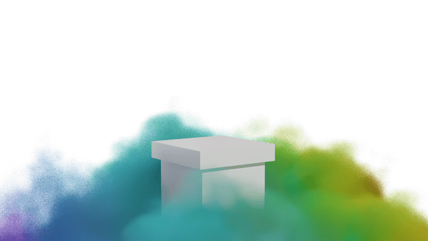 Podium product display with cloud colorful 3d render isolated on transparent background PNG File