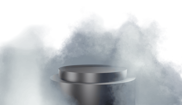 Podium product display with cloud colorful 3d render isolated on transparent background PNG File