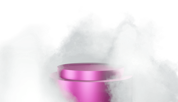 Podium product display with cloud colorful 3d render isolated on transparent background PNG File