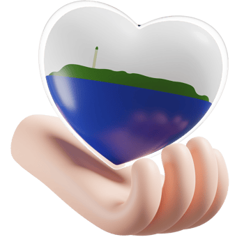 Navassa Island flag with heart hand care realistic 3d textured png