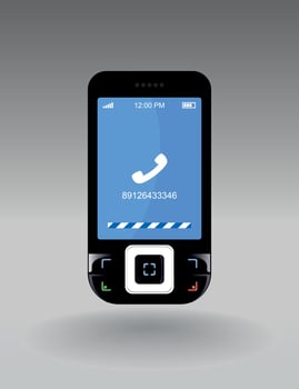 On a cellular telephone there is a call. A vector illustration