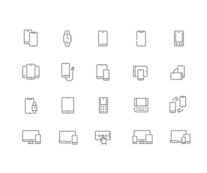 Device and responsive line icons. png