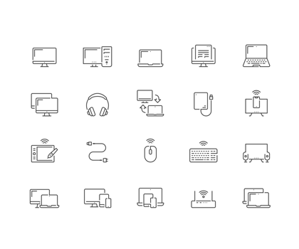 Device and responsive line icons. png