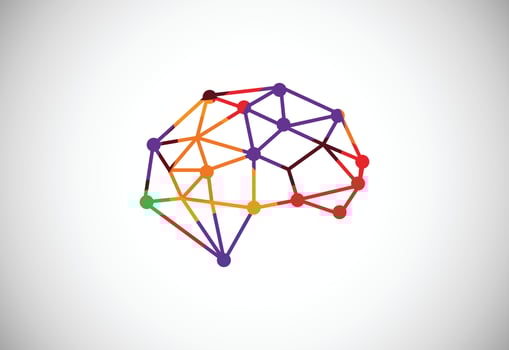 Modern low poly style brain logo design, Geometric and triangle brain logo icon sign symbol. vector