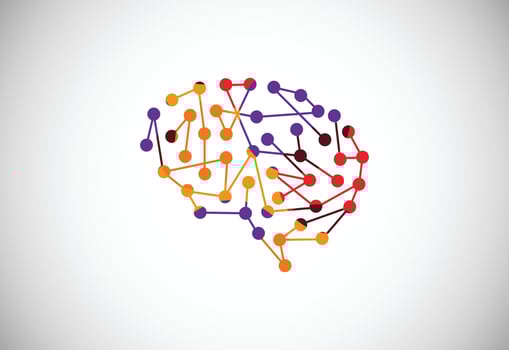 Modern low poly style brain logo design, Geometric and triangle brain logo icon sign symbol. vector