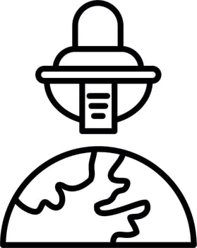 Space Ship On Earth Vector Icon