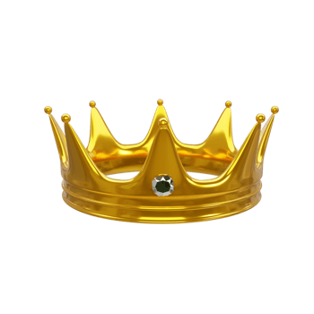 Royal Gold crown isolated. Gold crown 3d icon. 3d rendering png
