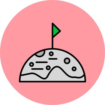 Moon Summit Vector Icon