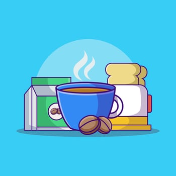 Coffe And Breed Illustration vector