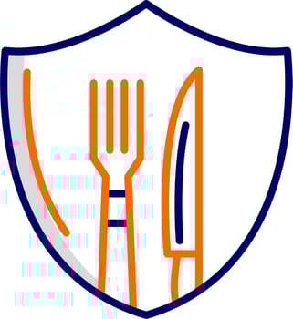 Cutlery Shield Vector Icon