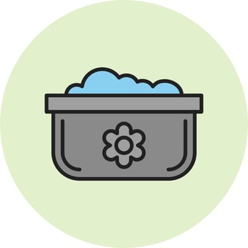 Dishwashing Pot Vector Icon