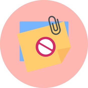Sticky Notes Ban Vector Icon