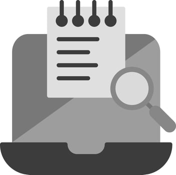 Laptop Work Search Vector Icon