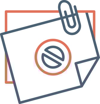 Sticky Notes Ban Vector Icon