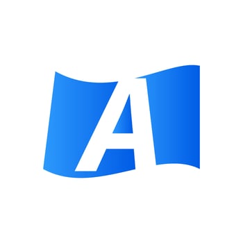 Initial A Blue Flag Logo vector