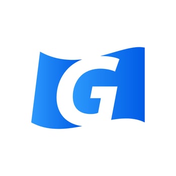Initial G Blue Flag Logo vector