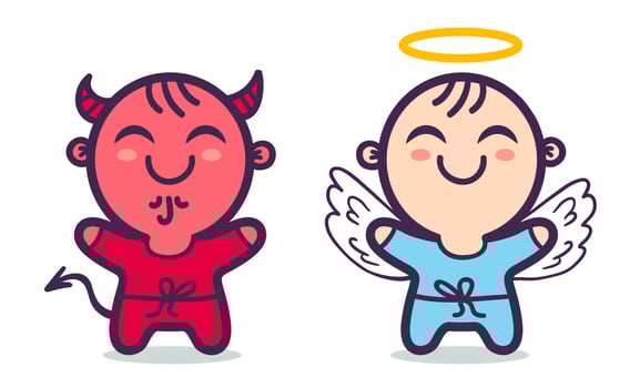 Angel and devil. vector