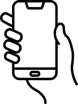 Hands holding mobile phone Vector Icon