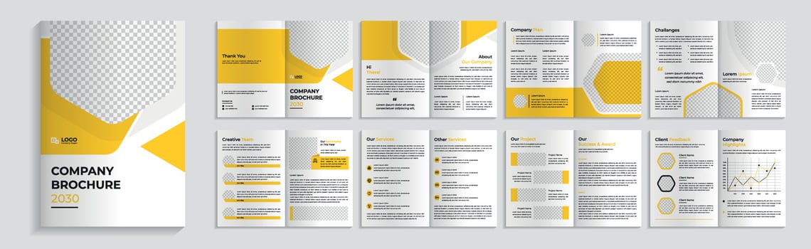 Company profile brochure template cover layout design. vector