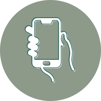 Hands holding mobile phone Vector Icon