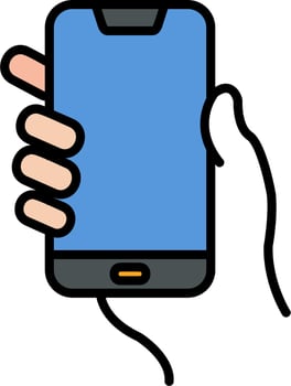 Hands holding mobile phone Vector Icon