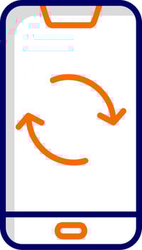 Smartphone Data Sync Vector Icon