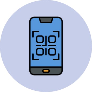 Smartphone QR Code Vector Icon