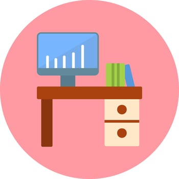 Office Desk Vector Icon