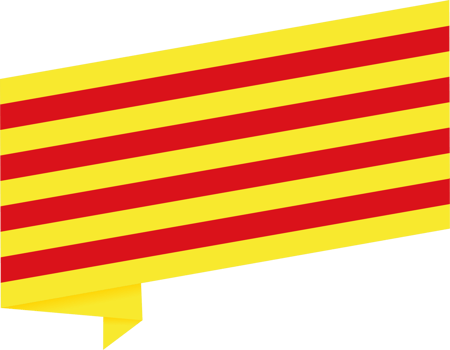 Catalonia flag wave isolated on png or transparent background