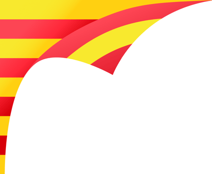 Catalonia flag wave isolated on png or transparent background