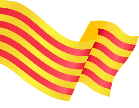 Catalonia flag wave isolated on png or transparent background