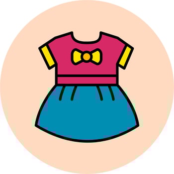 Baby Girls Dress Vector Icon