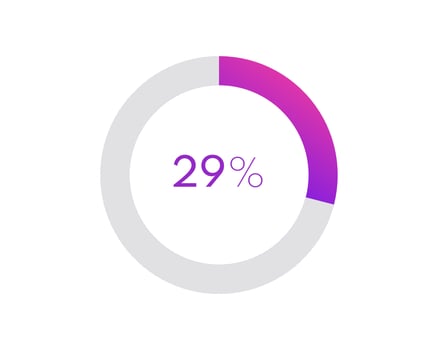 29 percent pie chart. Circle diagram business illustration, Percentage vector infographics
