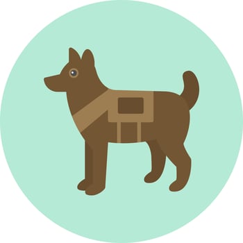 Military Dog Vector Icon
