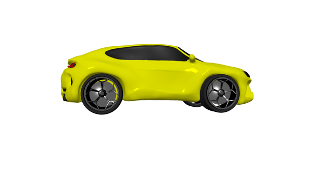 Car cartoon Porsche 3d render png