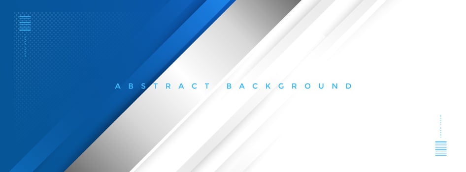 Blue abstract banner background vector, modern corporate concept with silver effect vector