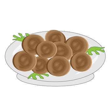 Food baking dishes national cuisine. Menu design. vector