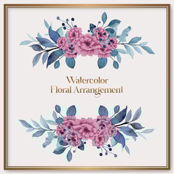 Vector floral watercolor frame collection