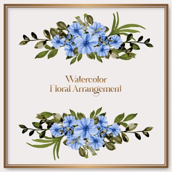 Vector floral watercolor frame collection